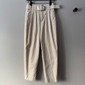 BANANA REPUBLIC PLEATED HIGH-RISE CROPPED CHINO PANT BEIGE SIZE 2